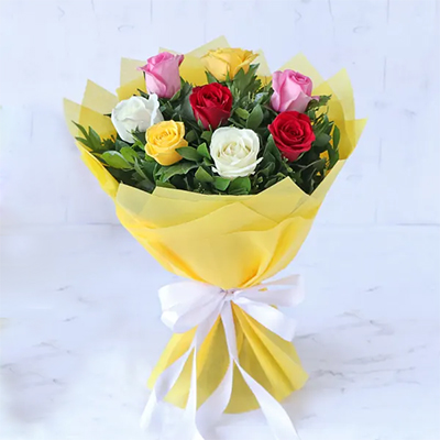 "15 Mixed Roses Bunch (Krish) - Click here to View more details about this Product